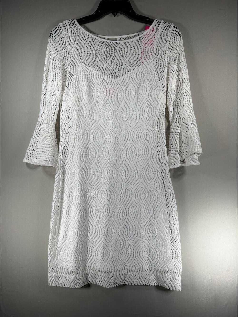 Lilly Pulitzer Fontaine Dress Resort White Flowing Leaf Lace XS NWT